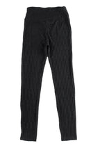 Legging en maille texturée côtelée à large ceinture gris foncé