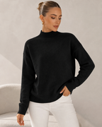 Ribbed Mock-Neck Sweater