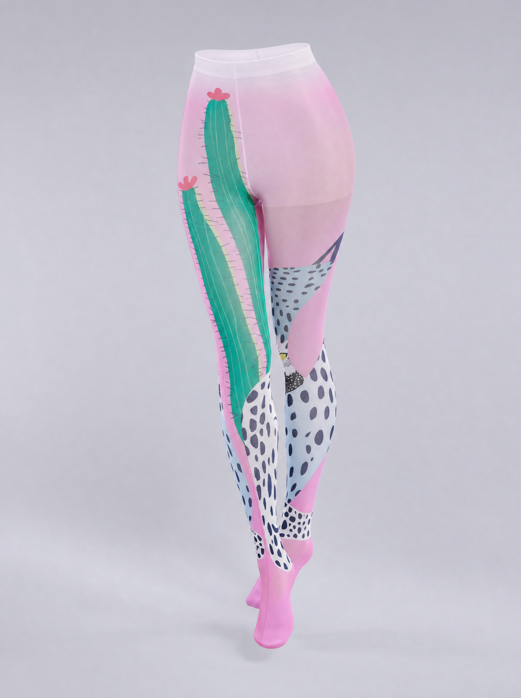 Cactus Leopard-Print Sheer Tights 3D product cover
