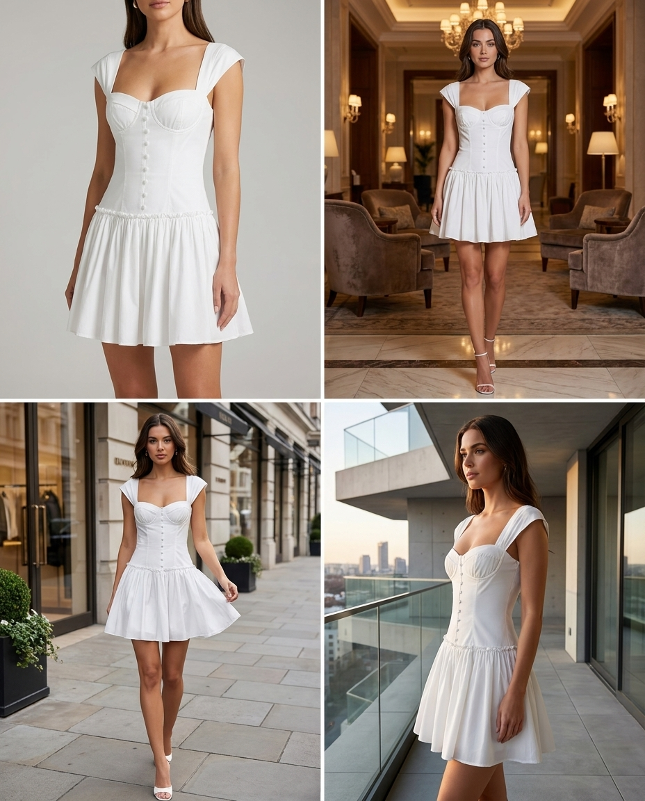 Corset-Waist Mini Dress lifestyle view