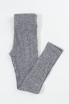 Legging en maille texturée côtelée à large ceinture gris foncé