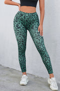 Green Leopard-Print Active Leggings