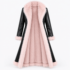 Faux Leather Coat with Faux Fur Lining