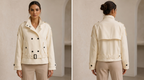 Veste coupe-vent à col montant, épaules incurvées et ceinture, style trajets quotidiens
