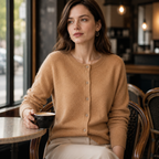 Textured Wool-Blend Knit Cardigan - Camel