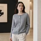 Textured Wool-Blend Knit Cardigan