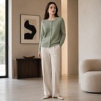 Textured Wool-Blend Knit Cardigan - Sage Green
