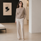 Textured Wool-Blend Knit Cardigan - Taupe